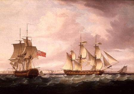 British Frigates off Dover à Thomas Whitcombe
