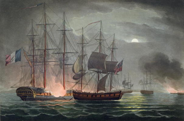 Capture of La Desiree, July 7th 1800, from 'The Naval Achievements of Great Britain' by James Jenkin à Thomas Whitcombe