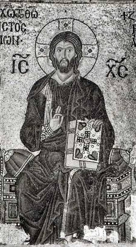 Detail of Christ in Majesty from the Zoe Panel, from 'The Mosaics of Hagia Sophia at Istambul' à Thomas Whittemore