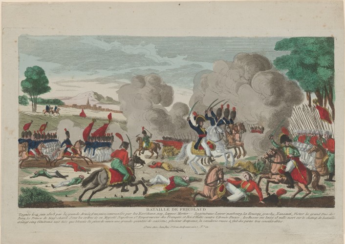 The Battle of Friedland. A Charge of the Russian Leib Guard on 14 June 1807 à Thomas Charles Naudet