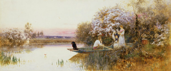 Picking Blossoms. 1895 à Thomas James Lloyd