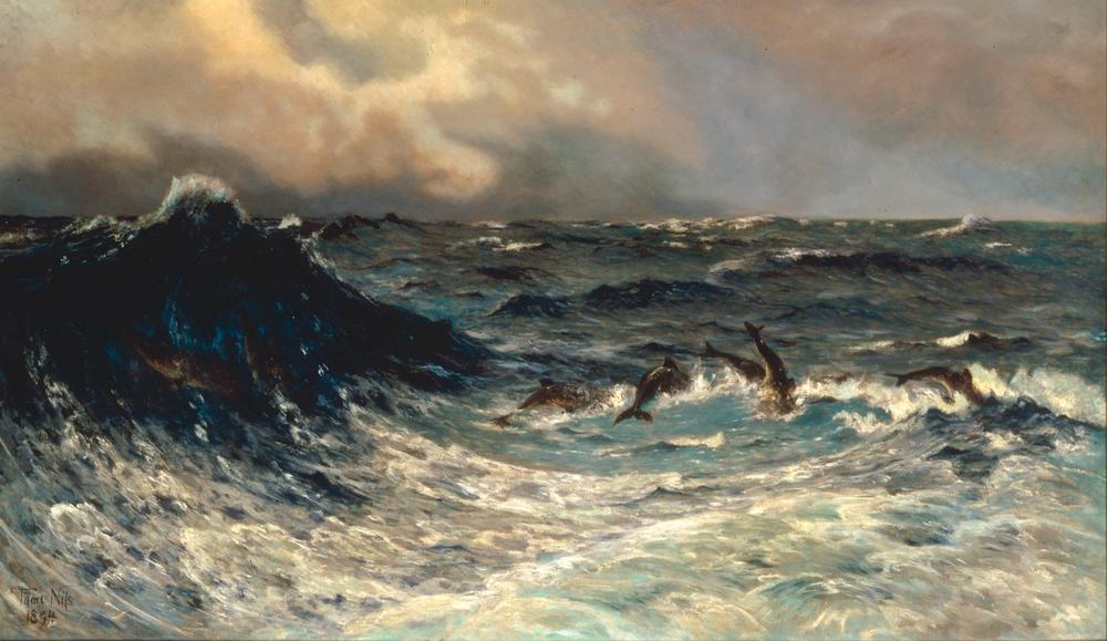 Dolphins in a Rough Sea à Thorvald Niss