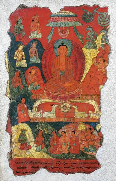 The First Sermon of Buddha à Art tibétain