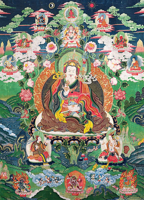Tanka of Padmasambhava à Art tibétain