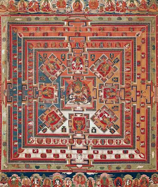 Mandala of Vaishravana à Art tibétain