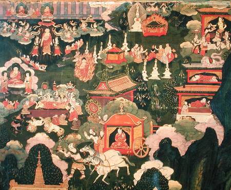 Parinirvana and the Death of Buddha, from 'The Life of Buddha Sakyamuni' à Art tibétain