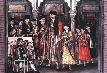 Shuja ud-daula, Nawab of Oudh (1754-75) and his Ten Sons, engraved by P. Renault à Tilly Kettle