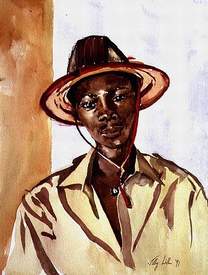Boy in Fulani Hat, 1991 (w/c on paper)  à Tilly  Willis