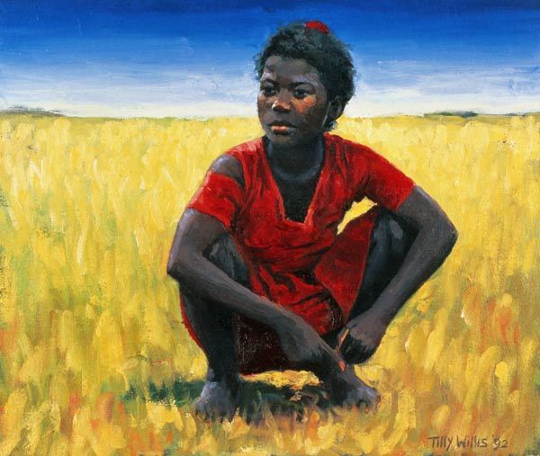 Girl in Red, 1992 (oil on canvas)  à Tilly  Willis