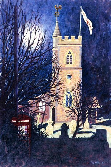 Moonlit Church, 1997 (oil on canvas)  à Tilly  Willis