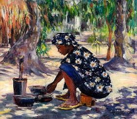 Woman Cooking, 2004 (oil on canvas) 