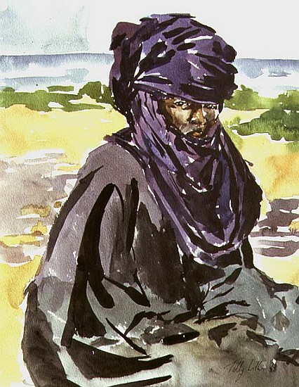 Tuareg Tribesman, 1991 (w/c on paper)  à Tilly  Willis