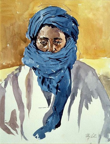 Tuareg Tribesman, Timbuctoo, 1991 (w/c on paper)  à Tilly  Willis