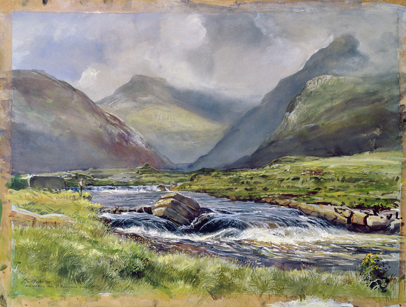 Bundorragha River, Kings and Rock Pools, Co. Mayo, Ireland, 1997 (w/c on paper)  à Tim  Scott Bolton