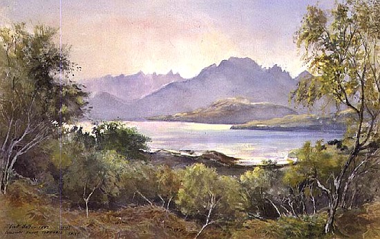 The Cuillins from Tokavaig, Skye, 1992 (w/c)  à Tim  Scott Bolton