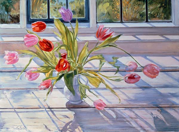 Tulips in the Evening Light, 1990  à Timothy  Easton