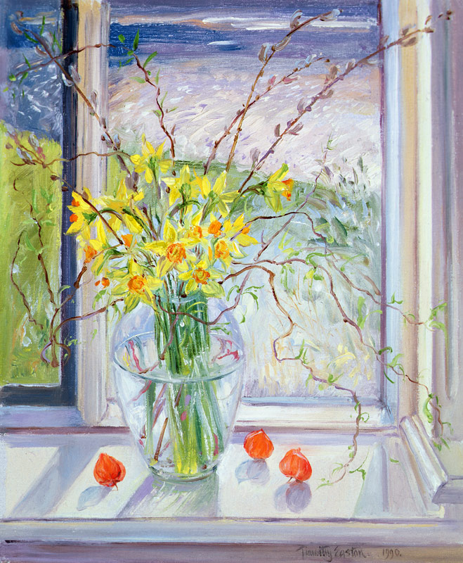 Willow Branches with Narcissus, 1990 à Timothy  Easton