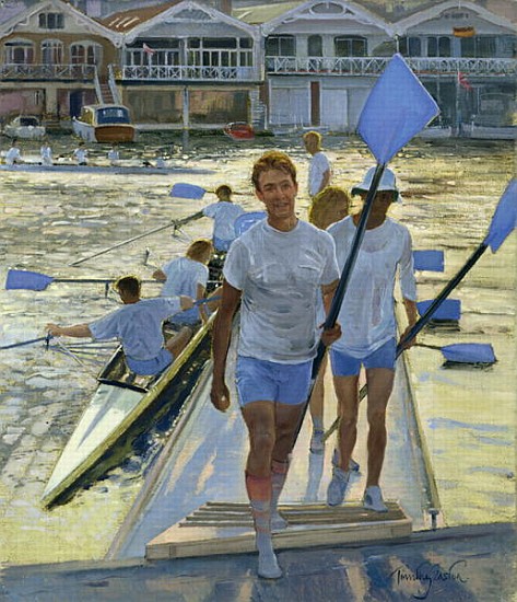 Evening Return, Henley, 1998 (oil on canvas)  à Timothy  Easton