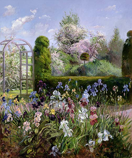 Irises in the Formal Gardens, 1993  à Timothy  Easton