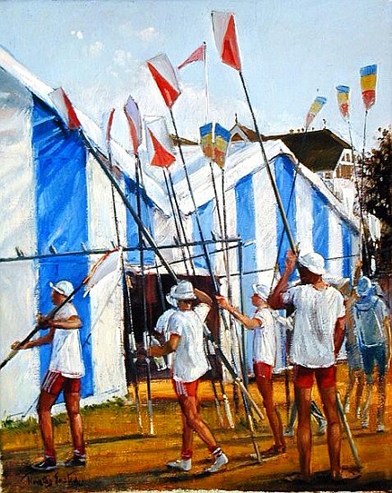 Returning the Blades (oil on canvas)  à Timothy  Easton