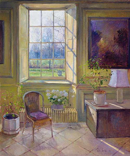 Spring Light and The Tangerine Trees, 1994 (oil on canvas)  à Timothy  Easton