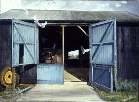 Doves Leaving the Barn