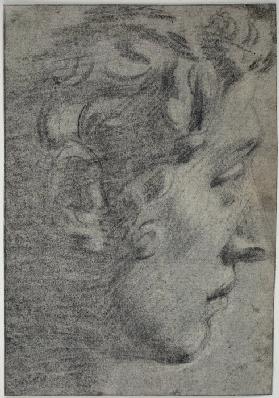 Studie nach Michelangelos Kopf des Guiliano de Medici