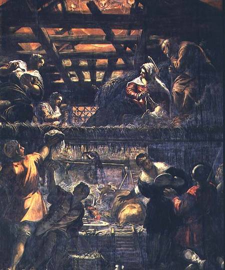 The Adoration of the Shepherds à Tintoretto (alias Jacopo Robusti, alias Le Tintoret)