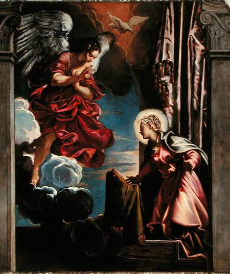 The Annunciation à Tintoretto (alias Jacopo Robusti, alias Le Tintoret)