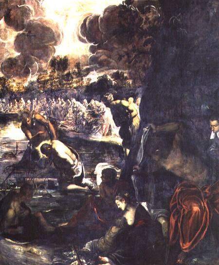 The Baptism of Christ à Tintoretto (alias Jacopo Robusti, alias Le Tintoret)