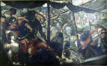 Battle between Turks and Christians à Tintoretto (alias Jacopo Robusti, alias Le Tintoret)