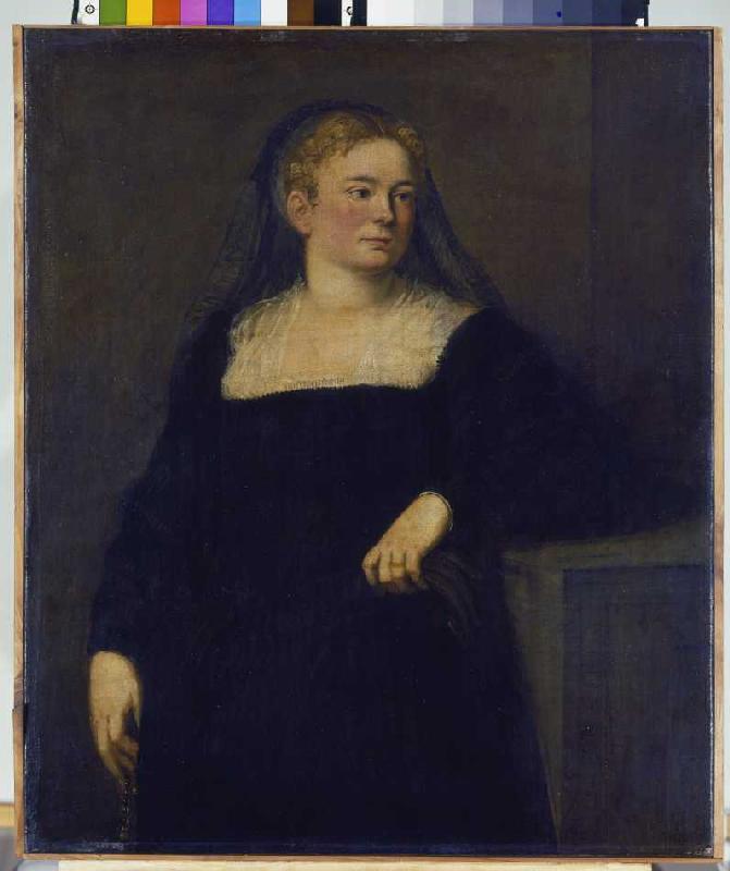portrait d'une dame dans un deuil (travail précoce) à Tintoretto (alias Jacopo Robusti, alias Le Tintoret)