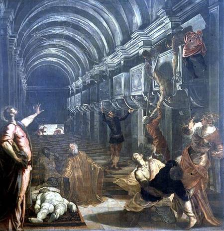 The Finding of the Body of St. Mark (panel) à Tintoretto (alias Jacopo Robusti, alias Le Tintoret)