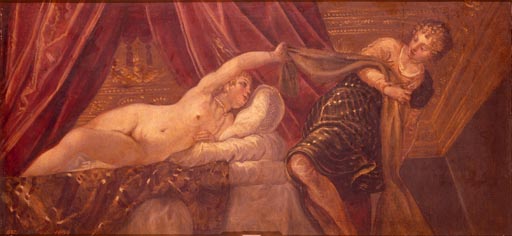 Joseph und die Frau des Potiphar à Tintoretto (alias Jacopo Robusti, alias Le Tintoret)