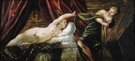 Joseph and the Wife of Potiphar à Tintoretto (alias Jacopo Robusti, alias Le Tintoret)