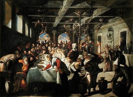 Marriage at Cana à Tintoretto (alias Jacopo Robusti, alias Le Tintoret)