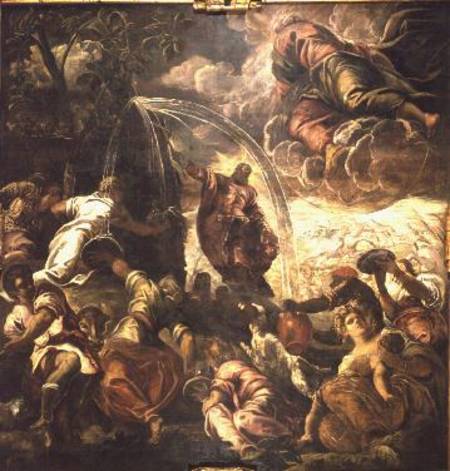 Moses Striking Water from the Rock à Tintoretto (alias Jacopo Robusti, alias Le Tintoret)