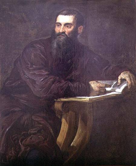 Portrait of a Bearded Man with a Book à Tintoretto (alias Jacopo Robusti, alias Le Tintoret)