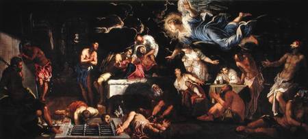 St. Roch Visited by an Angel in Prison à Tintoretto (alias Jacopo Robusti, alias Le Tintoret)