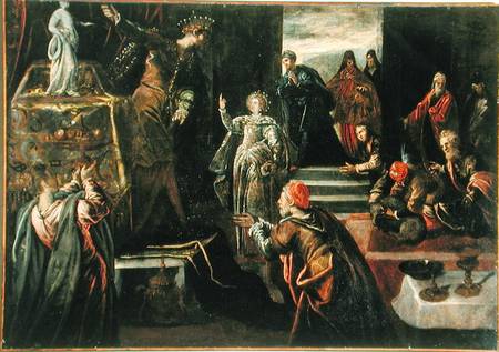 Saint Catherine of Alexandria refusing to worship the Idols à Tintoretto (alias Jacopo Robusti, alias Le Tintoret)