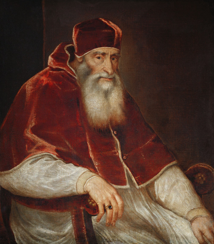 Pape Paul III  Farnese (1468-1549) à Le Titien (alias Tiziano Vecellio)