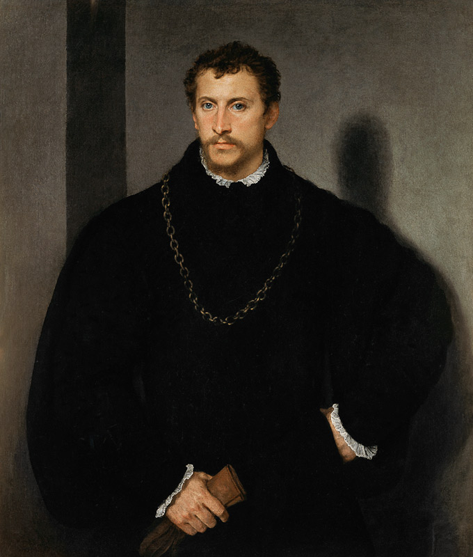 Portrait of an Unknown Man (The Man with Grey Eyes, or The Englishman) à Le Titien (alias Tiziano Vecellio)