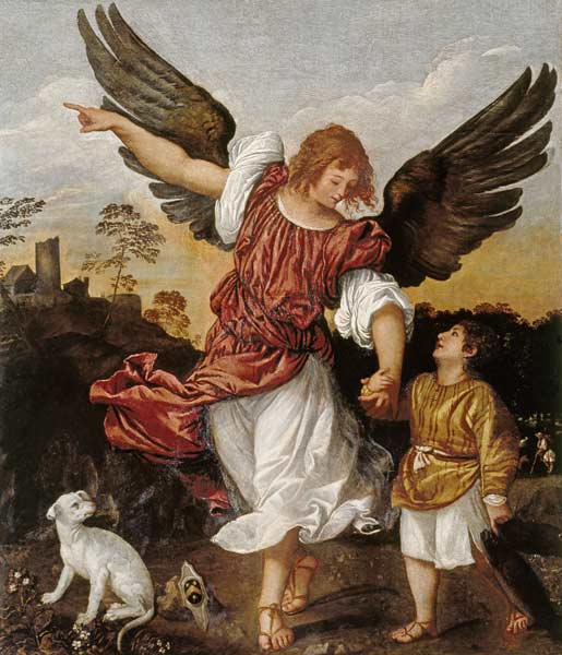 Tobias and the Angel à Le Titien (alias Tiziano Vecellio)