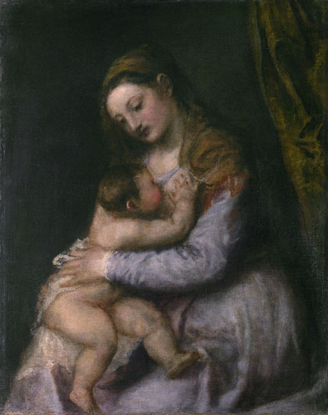 The Virgin and Child, c.1570-76 à Le Titien (alias Tiziano Vecellio)