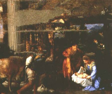 The Adoration of the Shepherds à Le Titien (alias Tiziano Vecellio)