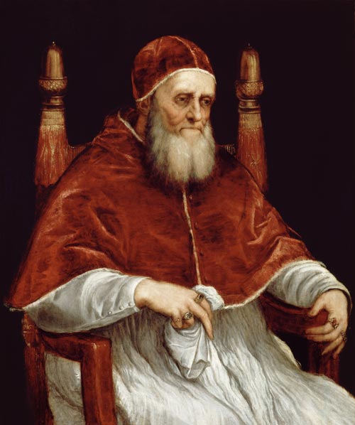 Pope Julius II (1443-1513) after a painting by Raphael à Le Titien (alias Tiziano Vecellio)