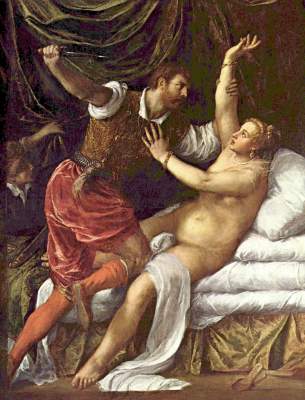 Tarquinius et Lucrèce à Le Titien (alias Tiziano Vecellio)