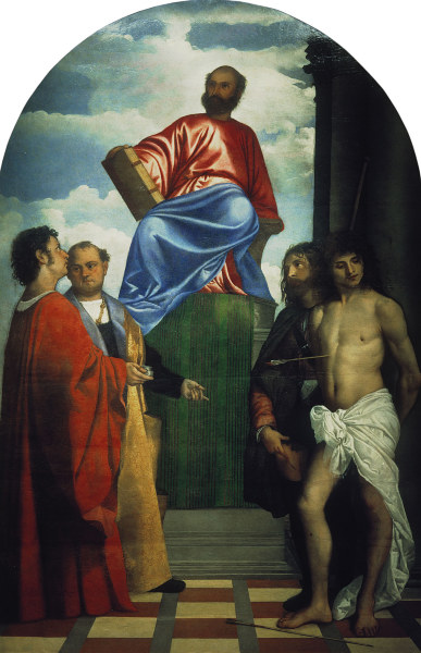 Titian / St.Mark on the Throne ... à Le Titien (alias Tiziano Vecellio)