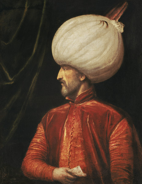 portrait du Sultan Suleiman II à Tizian (école)