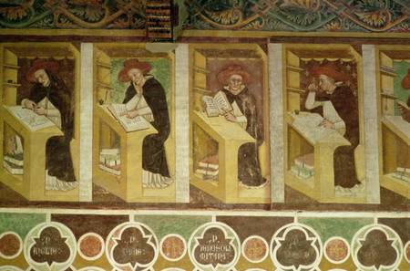 Four Dominican Monks at their Desks, from the cycle of 'Forty Illustrious Members of the Dominican O à Tommaso  da Modena